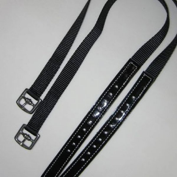Steigbügelriemen Nylon/Leder, 70cm schwarz